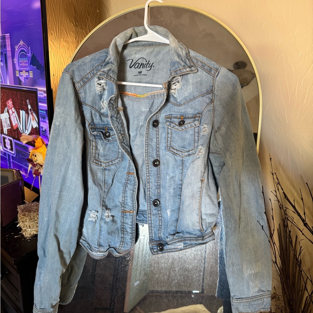 Vanity Distressed Blue Jean Jacket